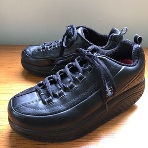 Skechers Shape-Ups Work Slip Resistant Shoes Black Leather Women's size 6.5